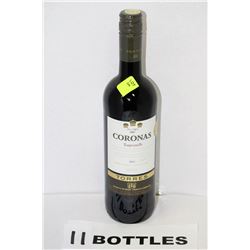 ELEVEN 750 ML BOTTLES OF CORONAS 2011 RED WINE