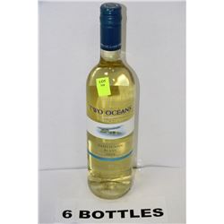 SIX 750 ML BOTTLES OF TWO OCEANS SAUVIGNON BLANC