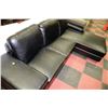 Image 1 : NEW BLACK LEATHER AND CHROME L-SHAPED SECTIONAL