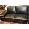 Image 3 : NEW BLACK LEATHER AND CHROME L-SHAPED SECTIONAL