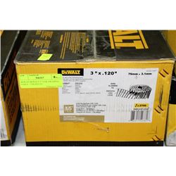 BOX OF DEWALT 3" COIL FRAMING NAILS - 2700 PIECES