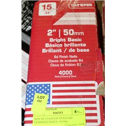 BOX OF 15 GAUGE SENCO 6D FINISHING NAILS - 4,000pc