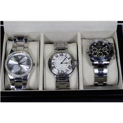COLLECTION OF 3 WATCHES IN WOODEN CASE