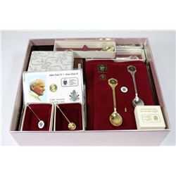 COLLECTION OF 1984 POPE VISIT PLUS VINTAGE BOX OF