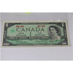1867-1967 CANADIAN $1 BANK NOTE