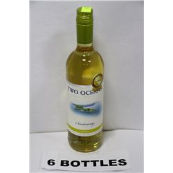 SIX 750 ML BOTTLES TWO OCEANS 2012 CHARDONNAY