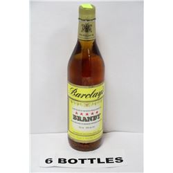 SIX 750 ML BOTTLES BARCLAY'S BRANDY 40%