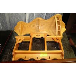 WOODEN WALL HANGING DISPLAY WITH HOOKS