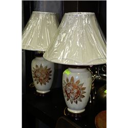 PAIR OF PORCELAIN LAMP WITH IVORY FINISH