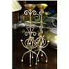Image 1 : PAIR OF GOLD LEAF/SILVER LEAF CANDLEHOLDERS