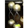 Image 1 : PAIR OF SILVER LEAF BALL HOMEDECOR W/ CANDLEHOLDER