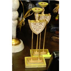 PAIR OF CANDLEHOLDERS - GOLD LEAF FINISH
