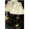 Image 1 : PAIR OF DESIGNER LAMPS - BROWN TONE FINISH