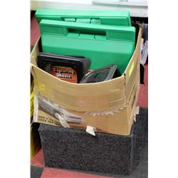 BOX OF MISC. RECORDING TAPES, METAL REELS, AND