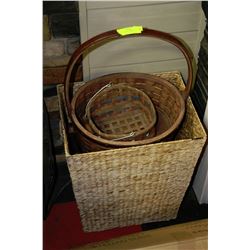 COLLECTION OF 5 BASKETS