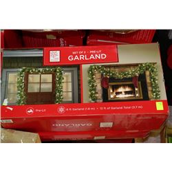 WINTER WONDERLAND SET OF TWO 6FT PRE-LIT GARLANDS