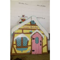 8FT X 8FT HANDPAINTED SANTA'S WORKSHOP DECORATION