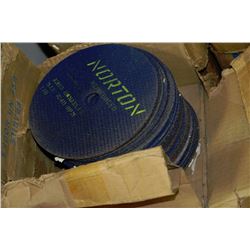 BOX OF NORTON CUTTING DISCS - 8 X 1/5 X 7/8