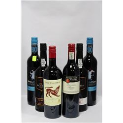 SIX ASSORTED WINES ON CHOICE