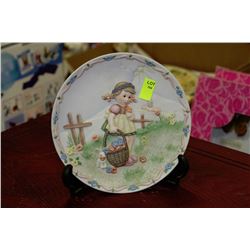 BERTHA HUMMEL COLLECTOR PLATE ON STAND