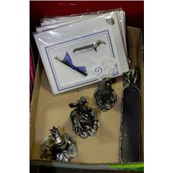 FLAT OF PEWTER INCENSE HOLDERS & INCENSE GIFT