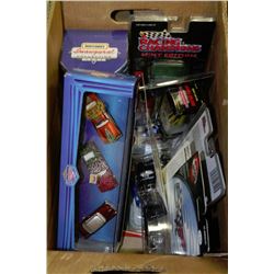 BOX OF 10 MISC CARDED HOT WHEELS, ONE 2-PACK, &`