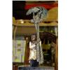 Image 1 : PAINTED METAL PALM TREE & GIRL FIGURINE