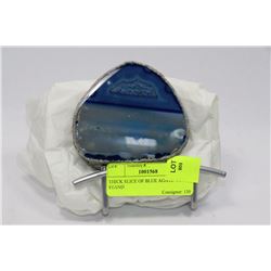 THICK SLICE OF BLUE AGATE WITH STAND
