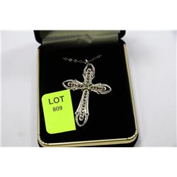 STERLING SILVER CHAIN WITH CROSS