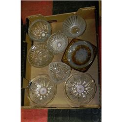FLAT OF CRYSTAL & GLASS CANDY DISHES