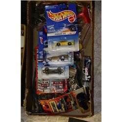BOX OF HOTWHEELS & ACTION FIGURES