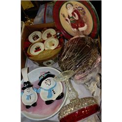 BOX W/ NEW CHRISTMAS PLATE SETS,