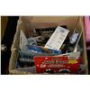Image 1 : BOX OF MISC INCLUDING NEW HAIR BRUSHES, SHOELACES,