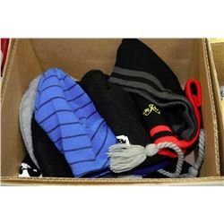 BOX OF WINTER TOQUES INCL. HOCKEY