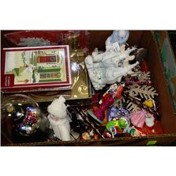 BOX W/CHRISTMAS TREE DECORATIONS