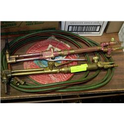 PAIR OF CUTTING TORCHES WITH HOSES - ONE NEW