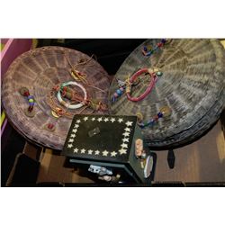 BOX WITH WICKER BASKETS AND JEWELLERY BOX