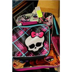 NEW MONSTER HIGH BACKPACK WITH LUNCHBAG
