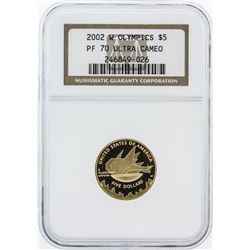 2002-W Ultra Cameo NGC Graded PF70 Olympics $5 Commemorative Gold Coin