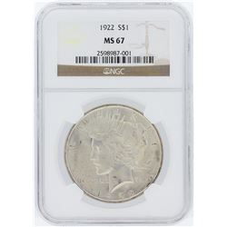 1922 NGC MS67 Peace Silver Dollar