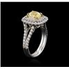 Image 3 : 14KT White Gold 2.78ctw Fancy Yellow Diamond Ring