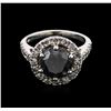 Image 1 : 3.95ctw Black Diamond Ring - 14KT White Gold