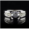 Image 1 : 14KT White Gold 1.65ct Black & White Diamond Ring