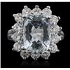 Image 2 : 14KT White Gold 3.96ct Aquamarine and Diamond Ring