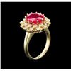 Image 3 : 5.41ct Ruby and Diamond Ring - 14KT Yellow Gold