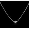 Image 2 : 14KT White Gold 0.14ct Diamond Solitaire Necklace