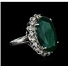 Image 2 : 14KT White Gold 13.35ct Emerald and Diamond Ring