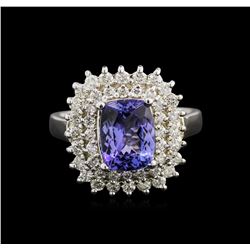 2.05ct Tanzanite and Diamond Ring - 14KT White Gold