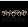 Image 1 : 14KT White Gold 20.28ctw Ruby and Diamond Bracelet
