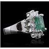 Image 1 : 14KT White Gold 2.22ct Emerald and Diamond Ring